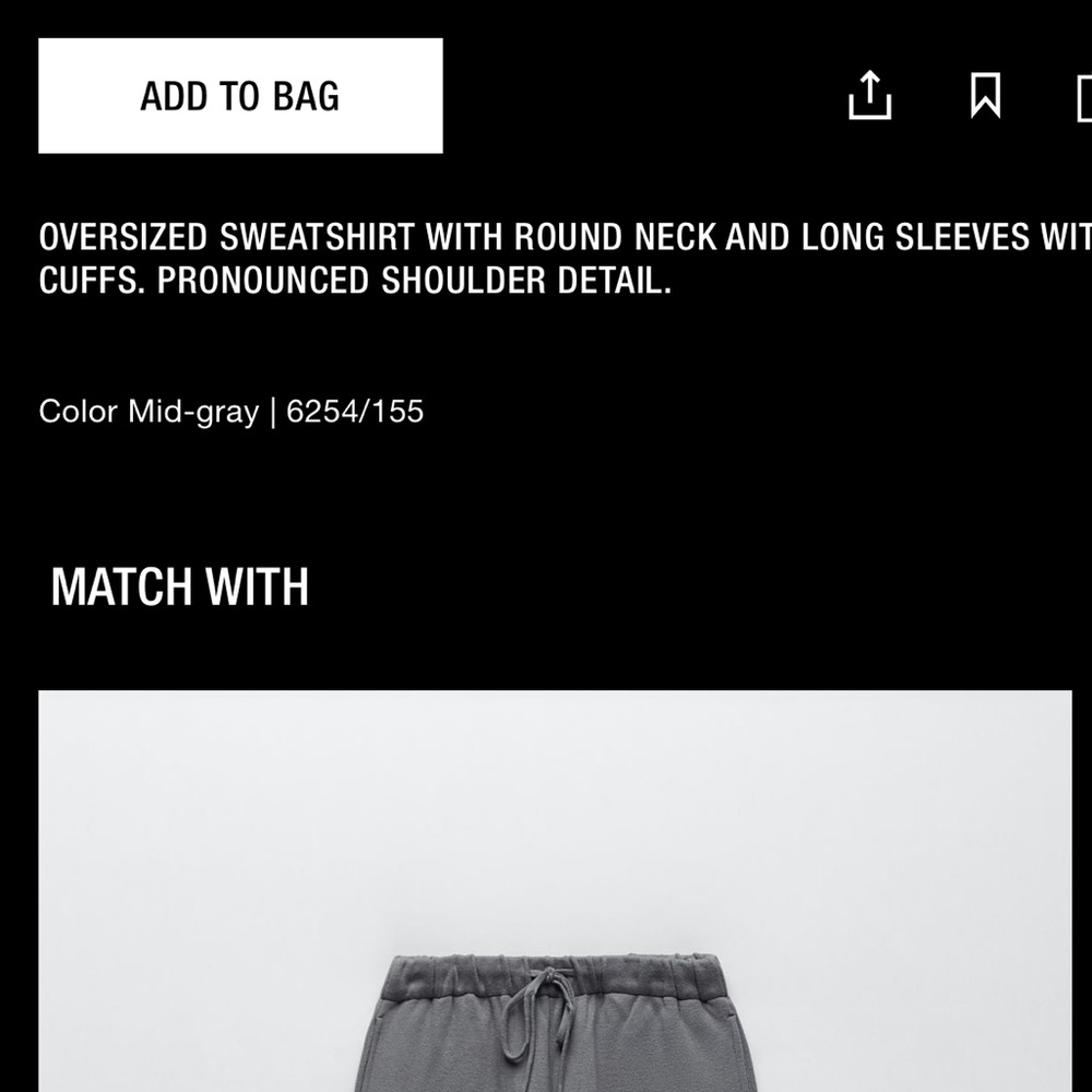 BNWT ZARA OVERSIZED SWEATER LONG SLEEVE S - Picture 7 of 7